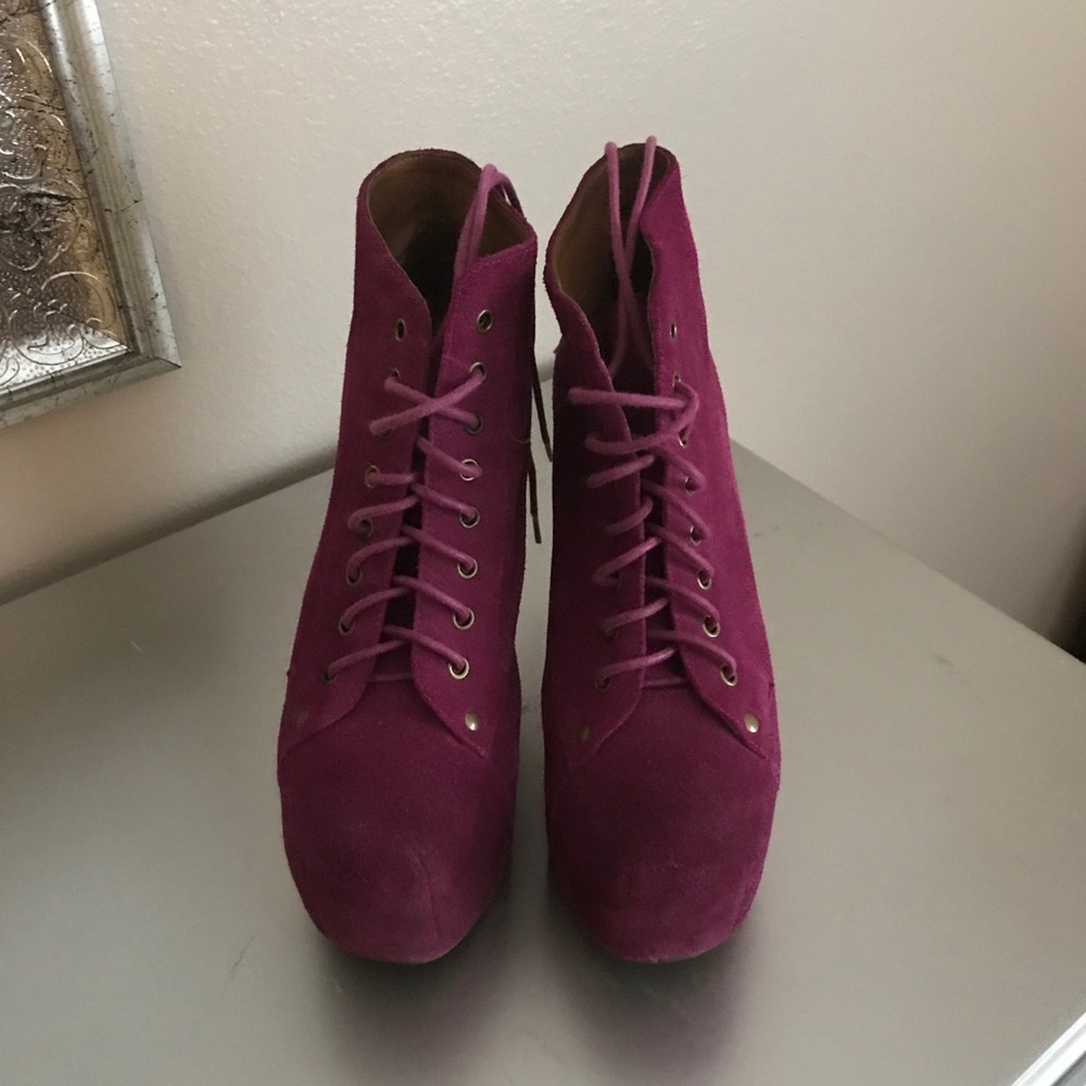 Fushcia suede Jeffrey Campbell Litas